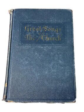 Vtg Great Songs of the Church Book 1937 Hardcover Blue No 2 by El Jorgensun